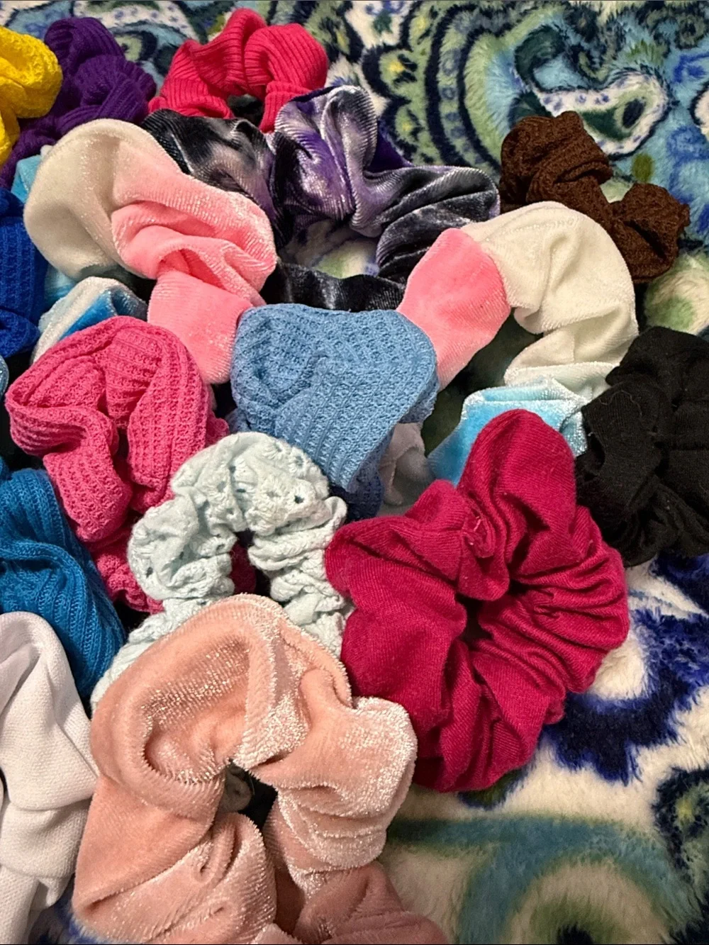25 Assorted Kids Hair Scrunchies - Multicolor Pack